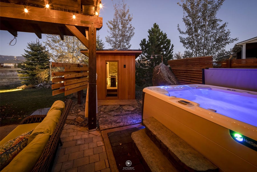 Outdoor Sauna In Backyard